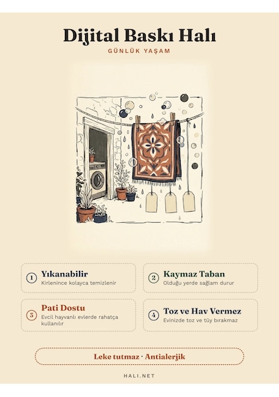 Bespoky Geometrik Desenli Salon Kilimi Çok Renkli