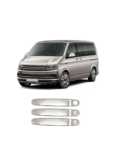 Volkswagen Transporter T6 Uyumlu 2015-2023 Krom Kapı Kolu 3 Kapı Paslanmaz  Çelik