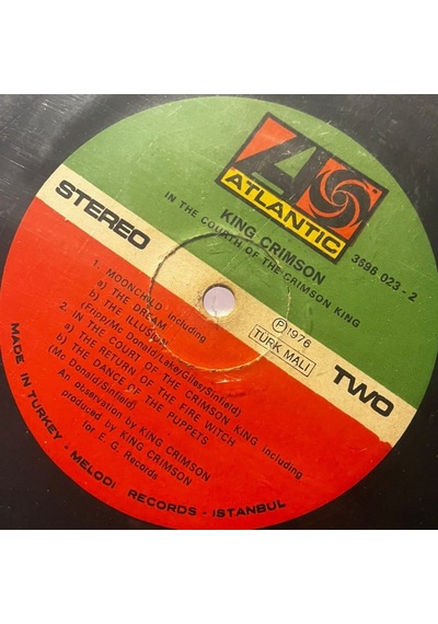 King Crimson - In The Court Of The Crimson King Atlantic / Melodi Records - Sd 8245 - Made İn Turkey
