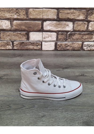 Yarım Bilek Kot Keten Bağcıklı Günlük Rahat Esnek Düz Şeffaf Taban Bez Ayakkabı Sneaker Beyaz Yarım Bilek Kot Keten Bağcıklı Günlük Rahat Esnek Düz Şeffaf Taban Bez Ayakkabı Sneaker Beyaz