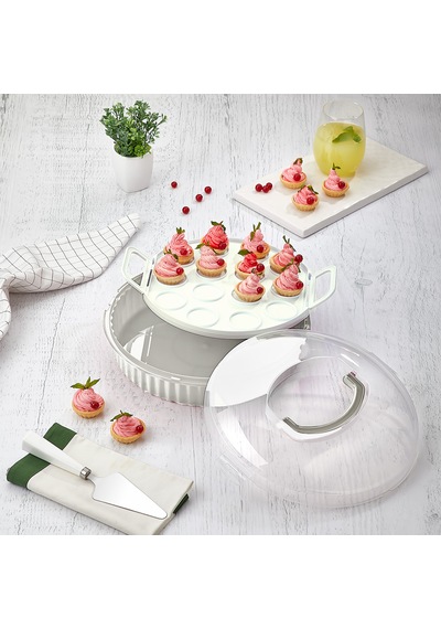 Pasta & Börek Muffin Kabı 3,8 L, Çok Amaçlı Saklama Kabı Beyaz