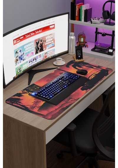 Hotline Miami Kaymaz Dikişli Kauçuk Oyuncu Mousepad V2 - 90x40 Xxl Gaming Mouse Pad Fare Altlığı
