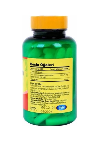 Vitapol Magnezyum Sitrat B6 3X100 Tablet