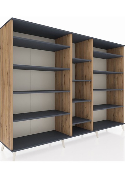 Hyperion Dolap 11 Raflı 220x44x163 Çam-antrasit Çam-antrasit Hyperion Dolap 11 Raflı 220x44x163 Çam-antrasit Çam-antrasit