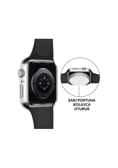 Apple Watch 7 45 Mm Uyumlu Ekran Koruyucu Cam 360 Derece Kasalı Tam Kaplama