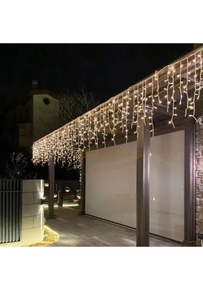 3m 100 Led Çakarlı Ip65 Dış Mekan Saçak Perde Çok Renkli