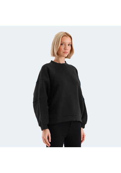 Slazenger VIA Kadın Oversıze Siyah Sweatshirt