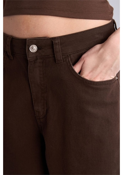 Defacto Normal Bel Kısa Paça Gabardin Bermuda F3133ax26smbn614 Kahve-bn614