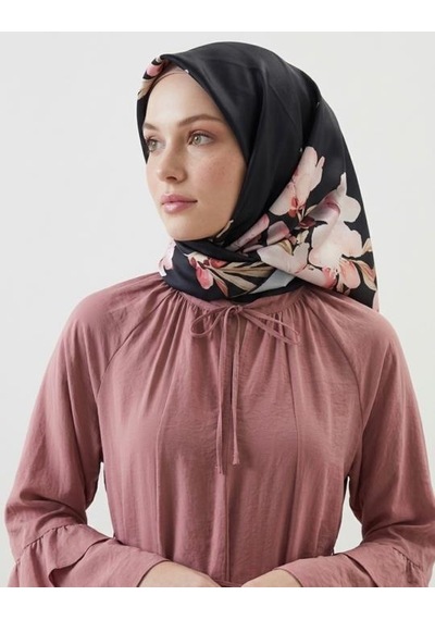 Bushu Sakura Twill Eşarp siyah
