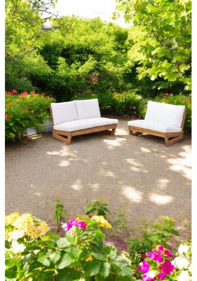 Conforlove Bahçe Balkon Kestane Ahşap Takımı 2+1 Doğal Conforlove Bahçe Balkon Kestane Ahşap Takımı 2+1 Doğal