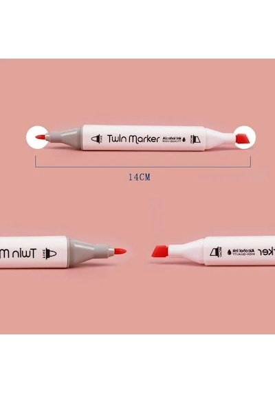 Çift Taraflı Marker Kalem Seti, Profesyonel Kutulu Keçeli Kalem Seti, Çeşitli Renklerde Boya Markerlar, Sanatçıla
