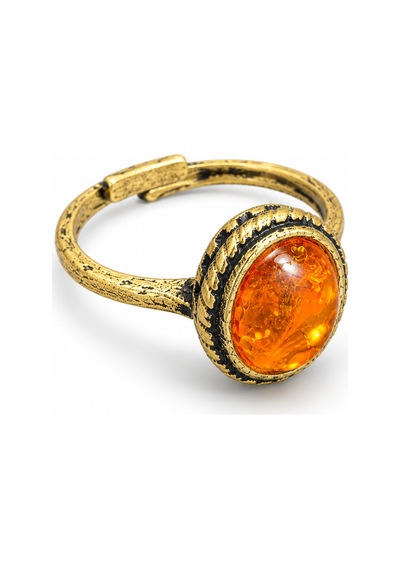 Esoo Jewelry Turuncu Oval Taş Detaylı Eskitme Gold Vintage Ayarlanabilir Kadın Yüzük