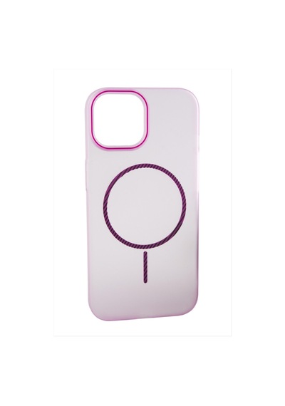 Apple iPhone Uyumlu 11 Buzlu Magsaff Kapak Kılıf Pembe