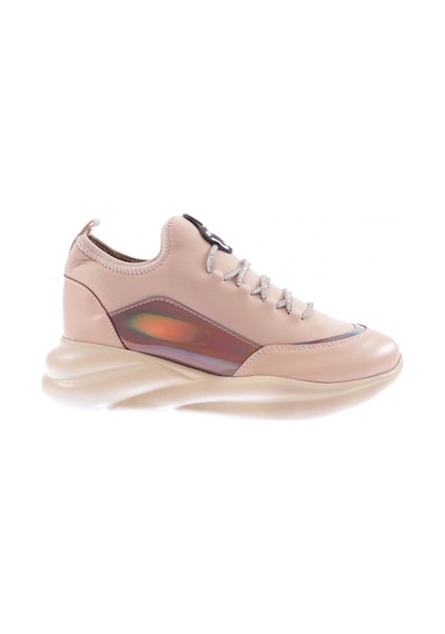 Dgn 315-23y Kadin Kalin Taban Strech Detayli Silver Taş Bağcikli Sneakers Ayakkabi 315-2026-R12632 Ten
