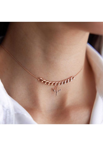 Kanatlı Choker Kolye Sarı