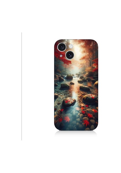 Apple Uyumlu iPhone 15 Plus Huzurlu Orman Desenli Silikon Kılıf Silikon