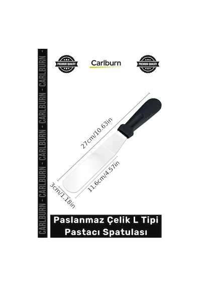 Özel Üretim Profesyonel Mutfak Ekipmanı Ergonomik Saplı Paslanmaz Çelik L Tipi Pastacı Spatulası