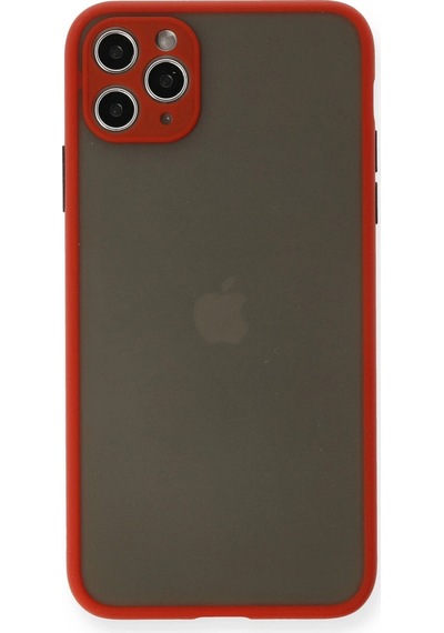 Gld-spt- Newface Apple Uyumlu iPhone 11 Pro Max Kılıf Montreal Silikon Kapak - Kırmızı