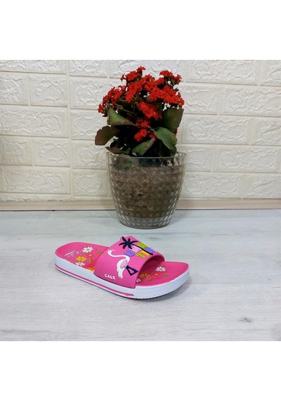 Calx 319 Pembe-beyaz 3d Baskılı Kız Çocuk Terlik Pembe - Beyaz