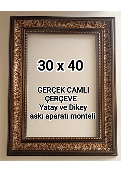 30 X 40 Fotograf Resim Belge Serifika Diploma Çerçevesi Gerçek Camlı 013