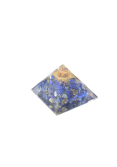 Hakiki Doğal Lapis Lazuli Taşlı Orgonit Piramit