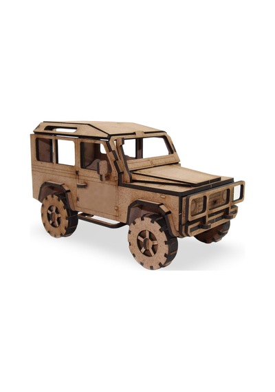 Ahşap 4x4 Off-road Araç Maketi - 132 Parça 4x4 Model Araba - 3d Land Rover Defender Puzzle
