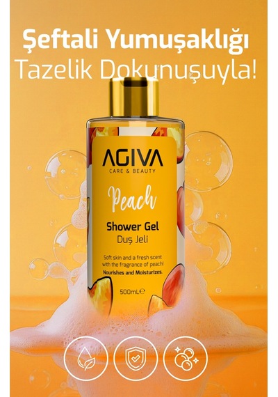 Şeftali Agiva Care & Beauty Besleyici Ve Nemlendirici Duş Jeli 500 Ml Değişken