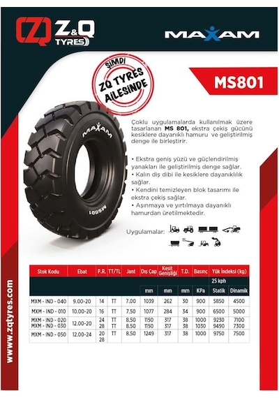 9.00-20 L4 14 Pr Kat Ms801 İş Makinesi Lastiği
