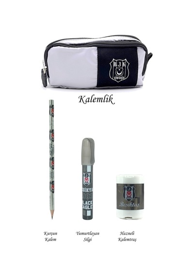 Beşiktaş Kalemlik Set 2 Bölmeli Ahşap Kutulu 3'lü Set
