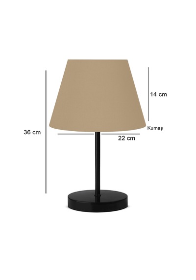 Homing Çölbeji Kumaş Siyah Gövde Abajur Ayd-3159 Kahverengi