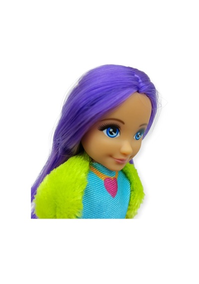 Ankiki Moda İkonu Bebek Figür 13 Cm - Mor Saçlı Hip-hop Rüzgarı