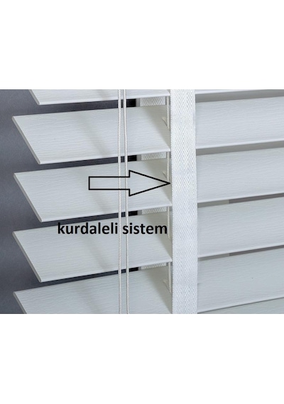 Trowood Jaluzi Perde 50 Mm Damarlı Ahşap Görünümlü Çok Renkli