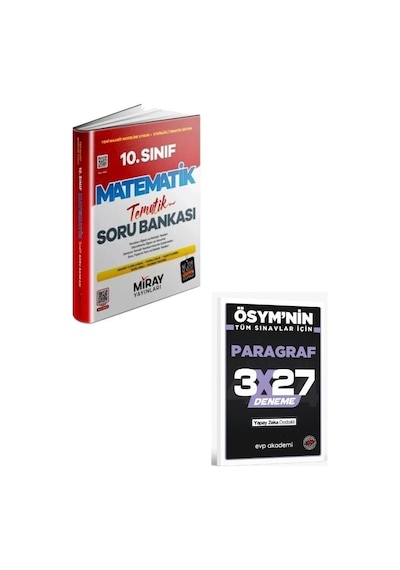 Miray 2027 10. Sınıf Matematik Tematik Soru Bankası+ Evp Akademi Paragraf