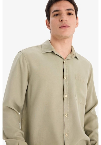 DeFacto 	Regular Fit Basic Düz Tensel Uzun Kollu Gömlek B2907AX25SPKH373