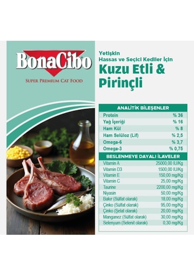 Bonacibo Kuzulu Kuru Mama 2 Kg & Deniz Ürünlü Ezme Yaş Mama Avantaj Paketi 6x400 Gr