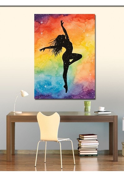 Kanvas Tablo Renkli Siluet Dansı 100cmx140cm