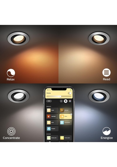 Philips Hue Centura Akıllı Gömme Spot 1x4.2w Alüminyum Çok Renkli
