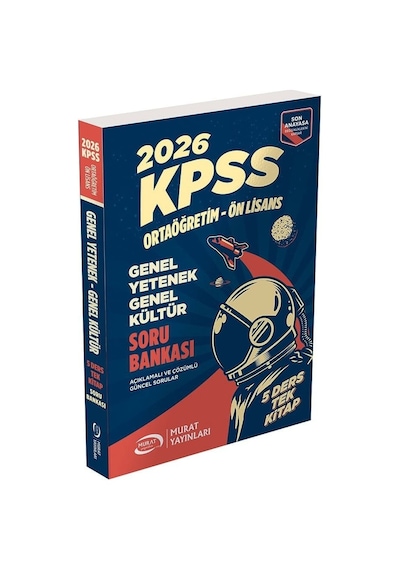 Murat 2026 Kpss Lise Ortaöğretim Ön Lisans Soru Bankası 5 Ders Tek Kitap Çözümlü Murat Yayınları