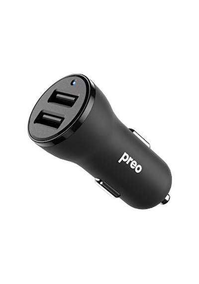 Preo 12w 2x Usb-a Araç Şarjı Siyah