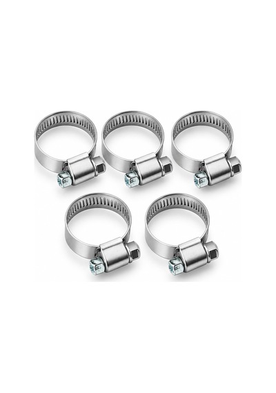 Hortum Kelepçesi 5 Adet 12x20 Mm Vidalı Paslanmaz Çelik Ayarlanabilir Boru Metal Kelepçe Klips
