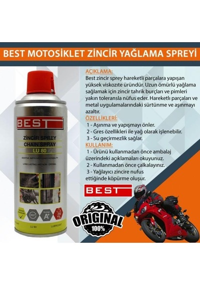 Best Lu-80 Sprey Bisiklet Zincir Yağlayıcı 400 ML Çok Renkli