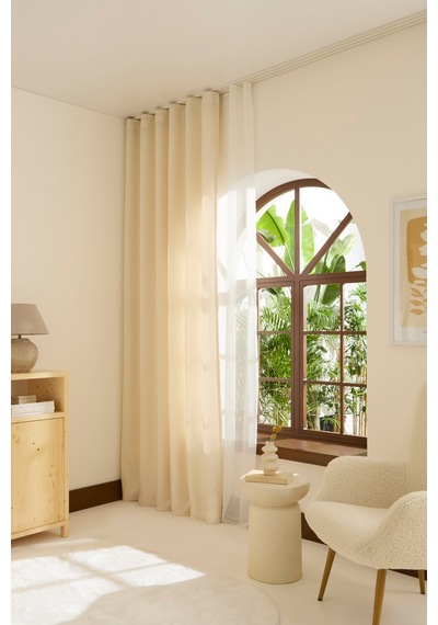Kaşmir Home Perla Keten Fon Perde Krem 150x270 Cm Krem
