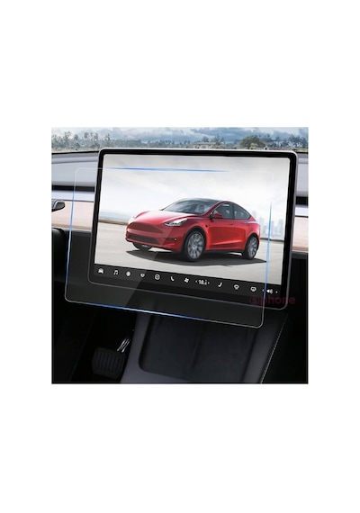 Tesla İle Uyumlu Model Y 15 İnç 2023 2024 Multimedya Auido Ekran Koruyucu Cam Film Çizilmez Araç Screen Protector