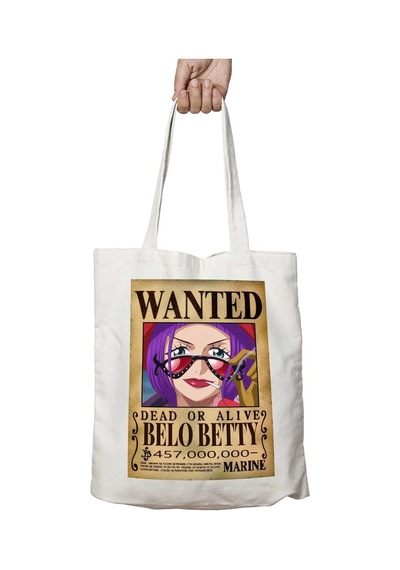 Art Hediye Wanted Belo Betty Anime İki Tarafı Kalıcı Baskılı Yıkanabilir Okul Plaj Omuz Bez Çantası Çok Renkli