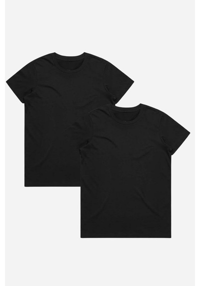 Kadın Bisiklet Yaka Regular Tshırt Spr24tsk46-02 Black