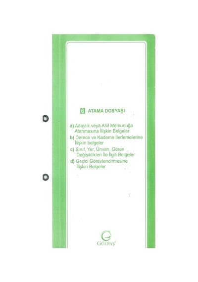 Gülpaş Personel Özlük Dosyası 8 Dosya 1 Klasör Öğretmen Özlük