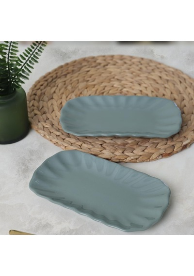 Yeşil Sirius Kayık Tabak 23 Cm 2 Adet 326 Çok Renkli
