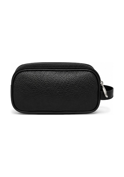 Vıatox Ar-01 Erkek Siyah Suya Dayanıklı Suni Vegan Deri Traşlık Bakım Seyahat El Çantası Portföy/clutch Siyah