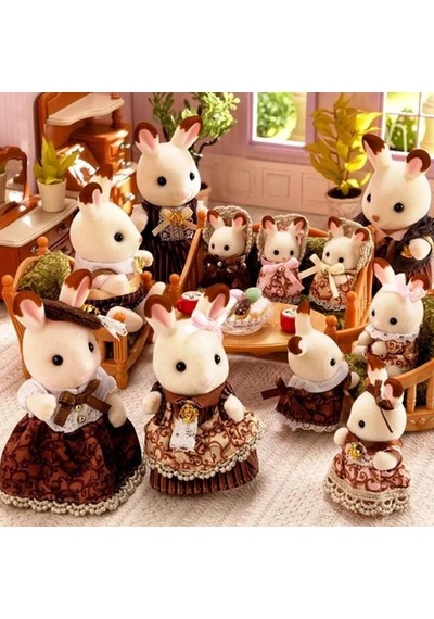5848 Sylvanian Families Çikolata Kulaklı Tavşan Ailesi Yıldönümü Seti +3 Yaş