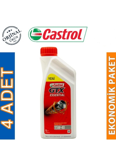 Castrol GTX Essential 15W-40 Motor Yağı 4 x 1 L